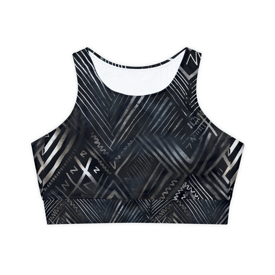 Fully Lined, Padded Sports Bra (AOP)