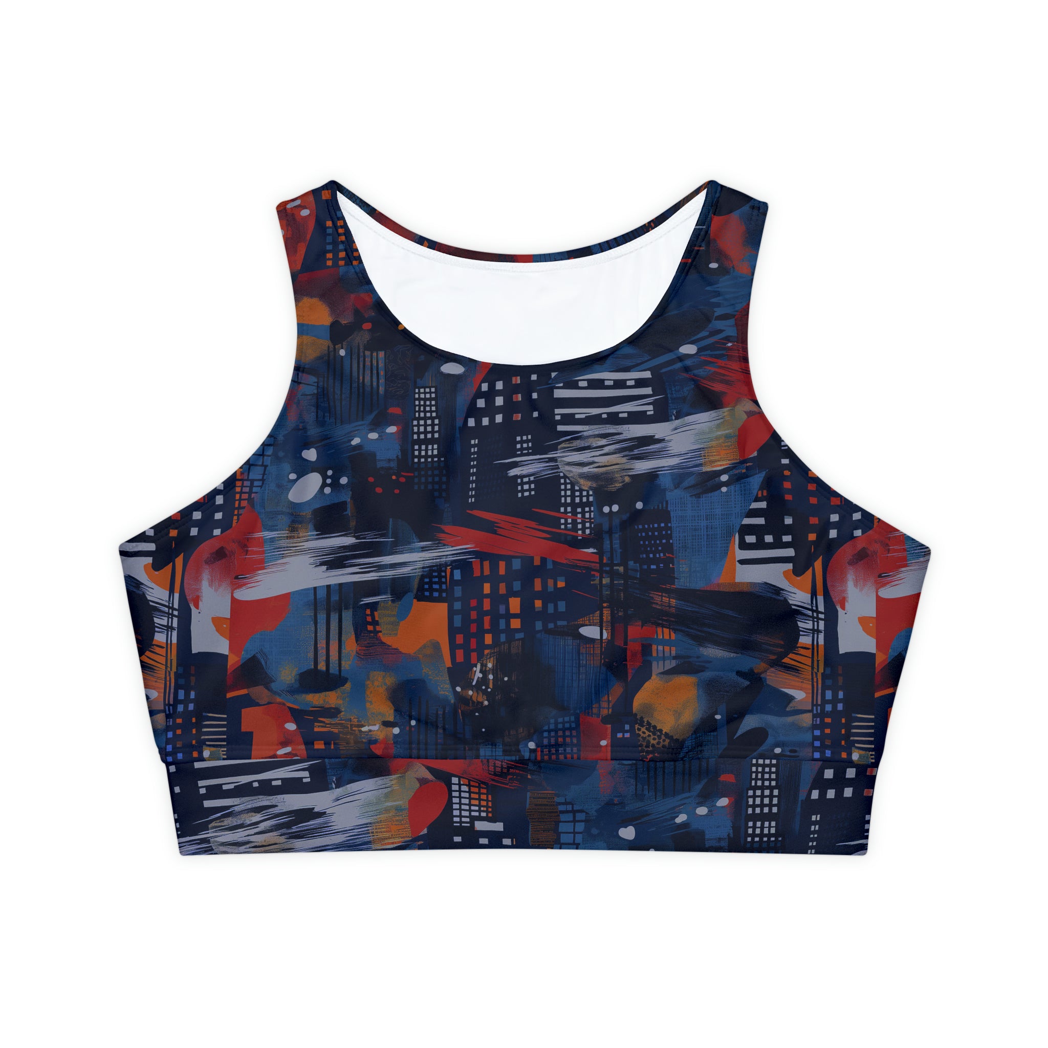 Fully Lined, Padded Sports Bra (AOP)