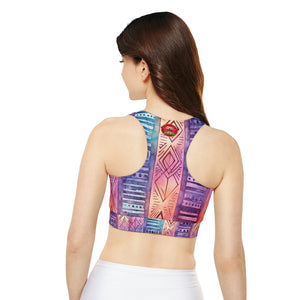 Fully Lined, Padded Sports Bra (AOP)
