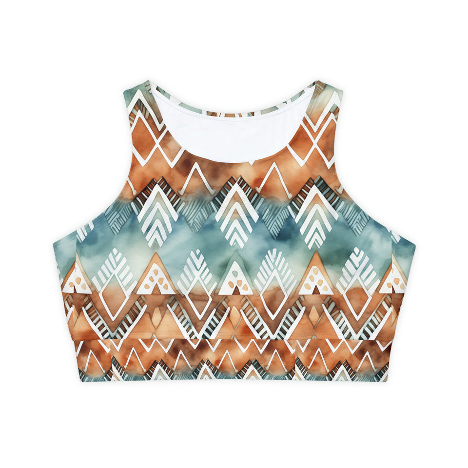 Fully Lined, Padded Sports Bra (AOP)