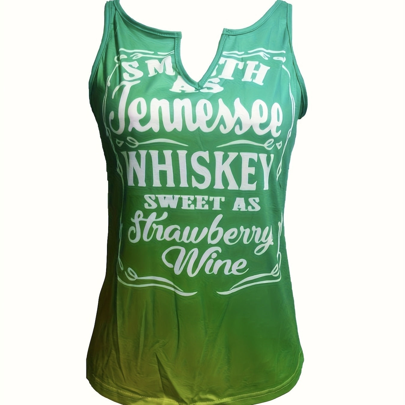 Ladies' V-neck Printed Fashionable And Versatile Slimming Tank Top