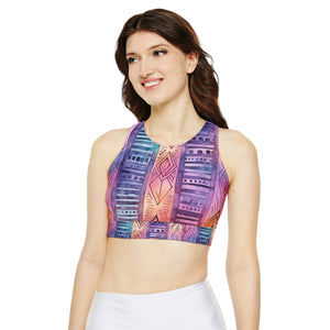 Fully Lined, Padded Sports Bra (AOP)