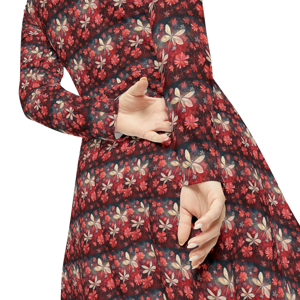 Women's Long Sleeve Dance Dress (AOP)