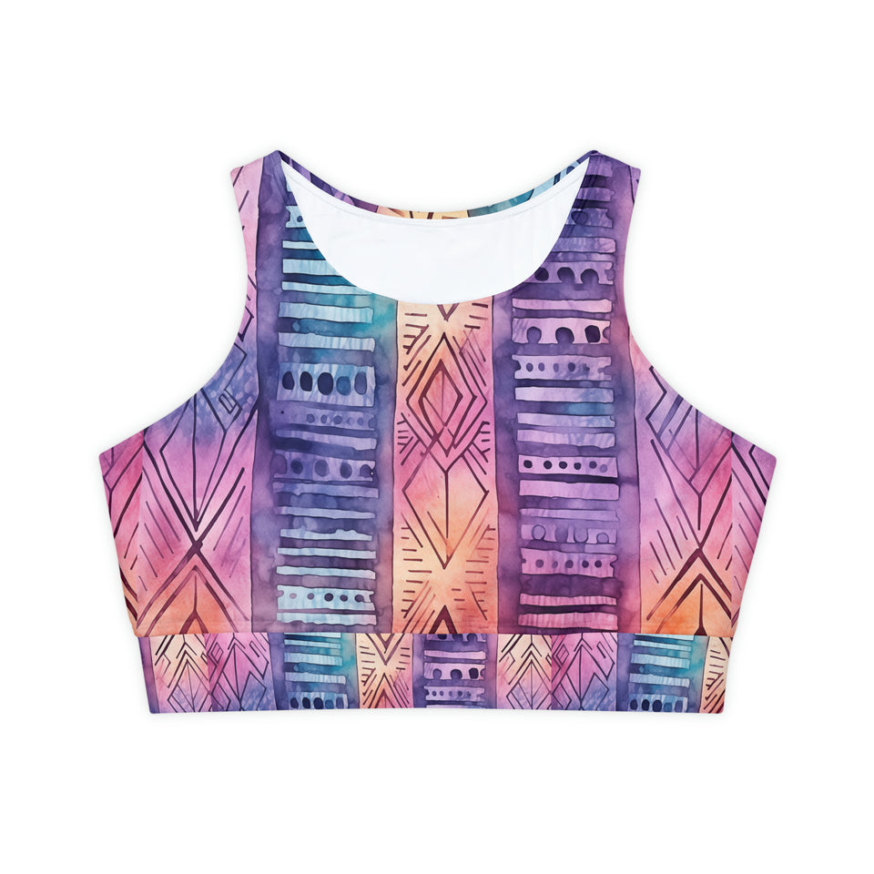 Fully Lined, Padded Sports Bra (AOP)