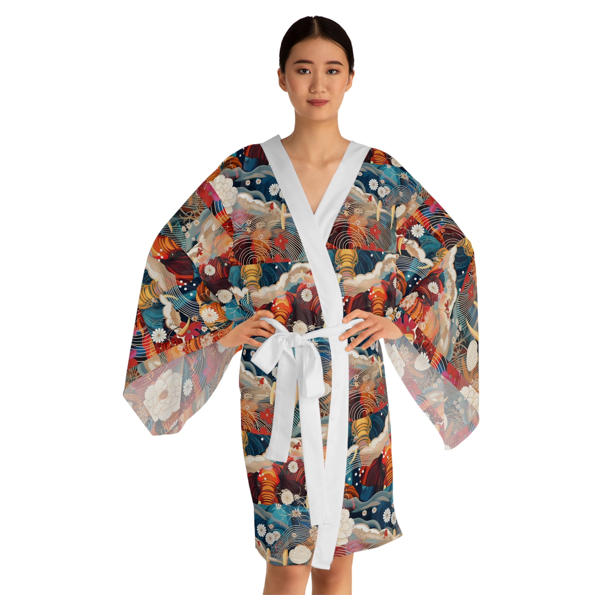 Long Sleeve Kimono Robe (AOP)
