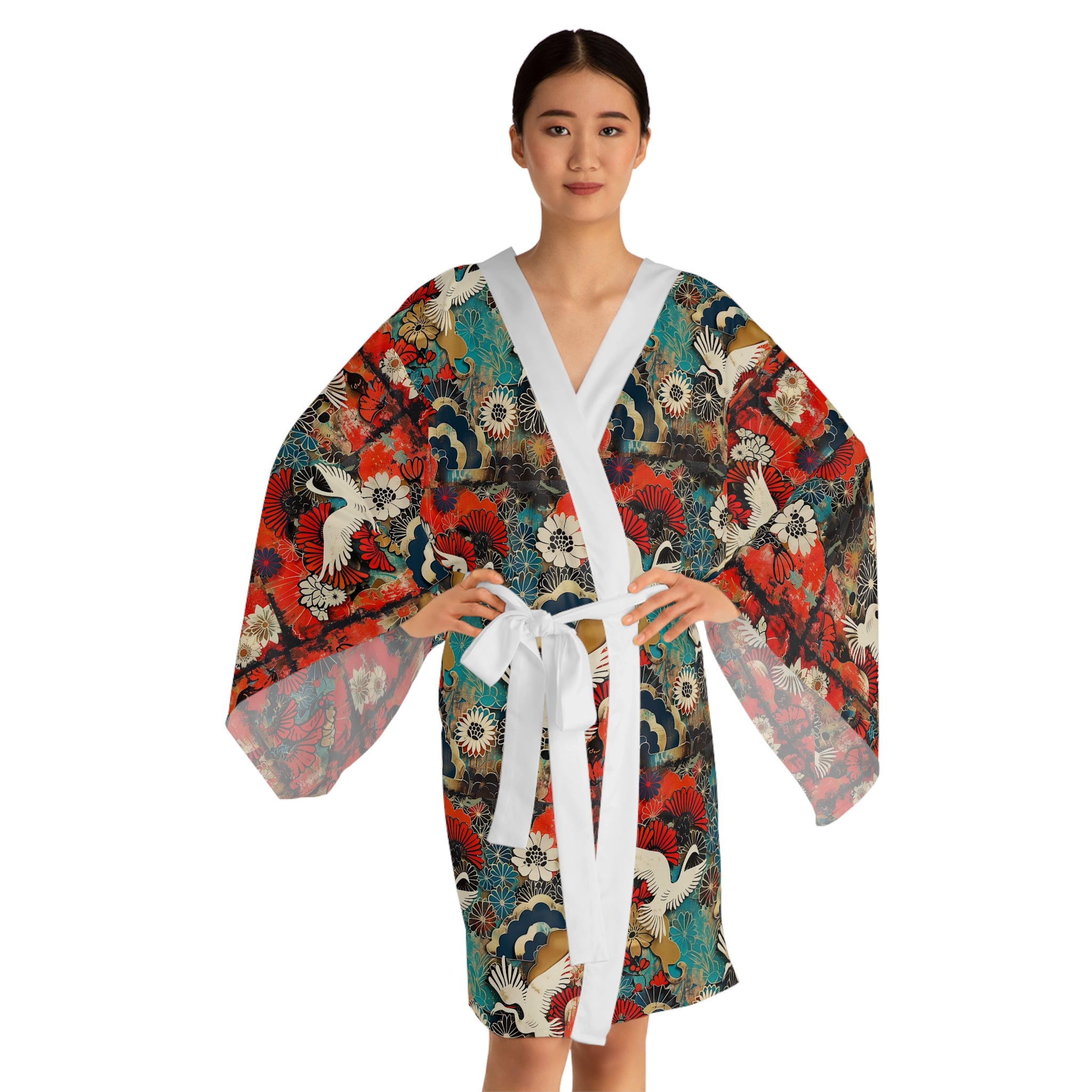 Long Sleeve Kimono Robe (AOP)