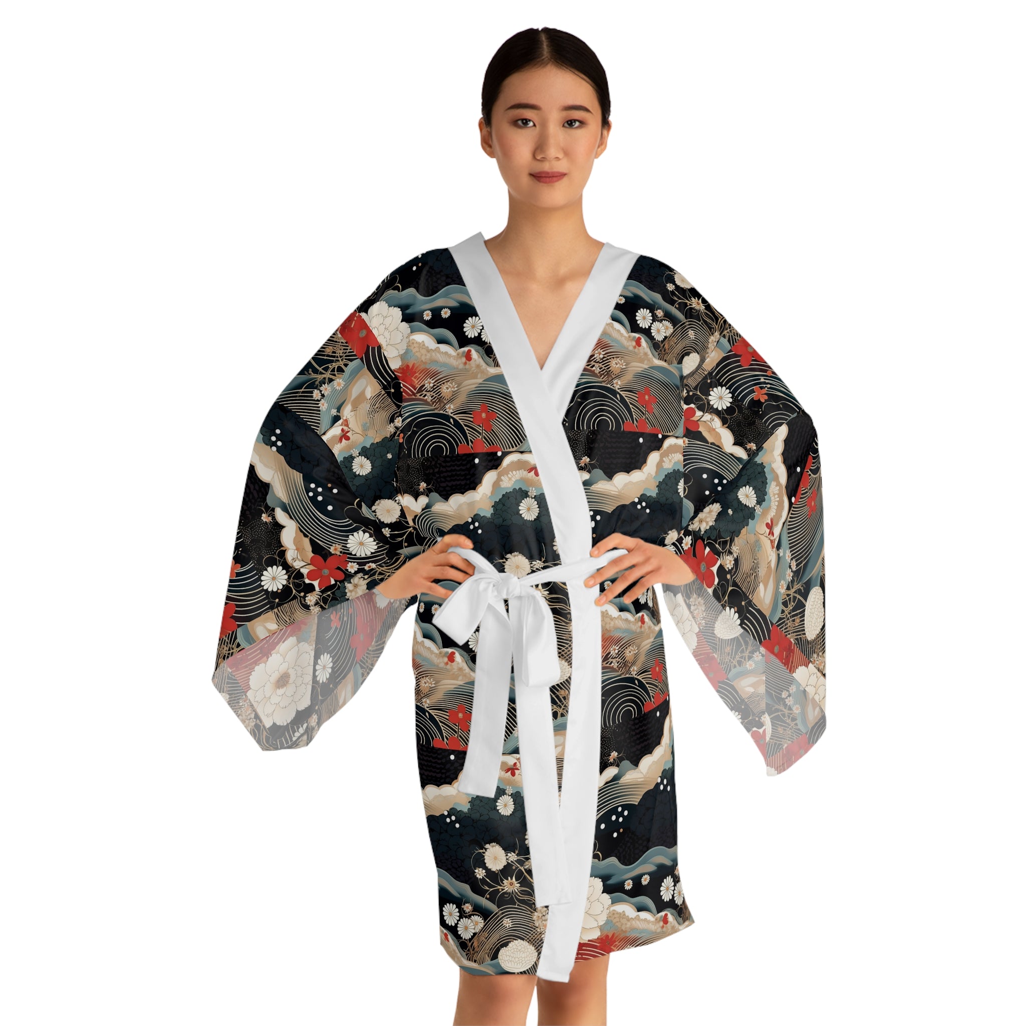 Long Sleeve Kimono Robe (AOP)