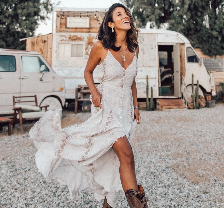 Vestido boho con estampado de piel de serpiente