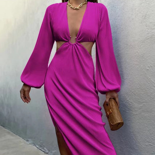 Robes plissées sans taille pour femmes à la mode d'automne