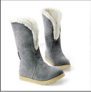 Autumn and winter cold and warm West Shi velvet two kinds of wearing lamb hair flat snow boots boots