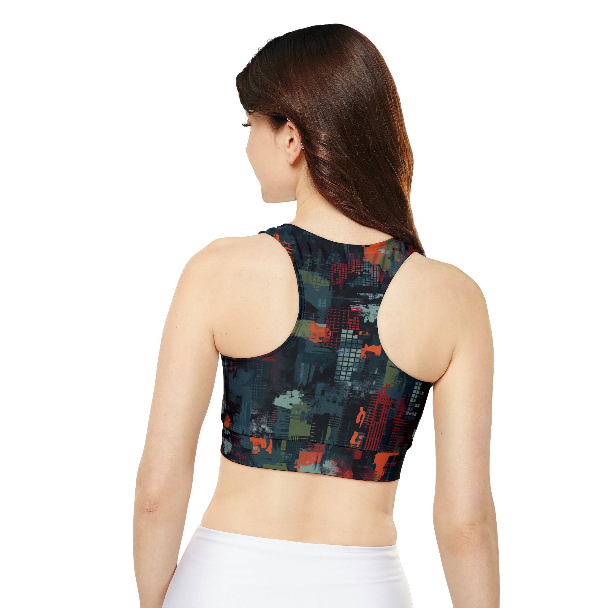 Fully Lined, Padded Sports Bra (AOP)