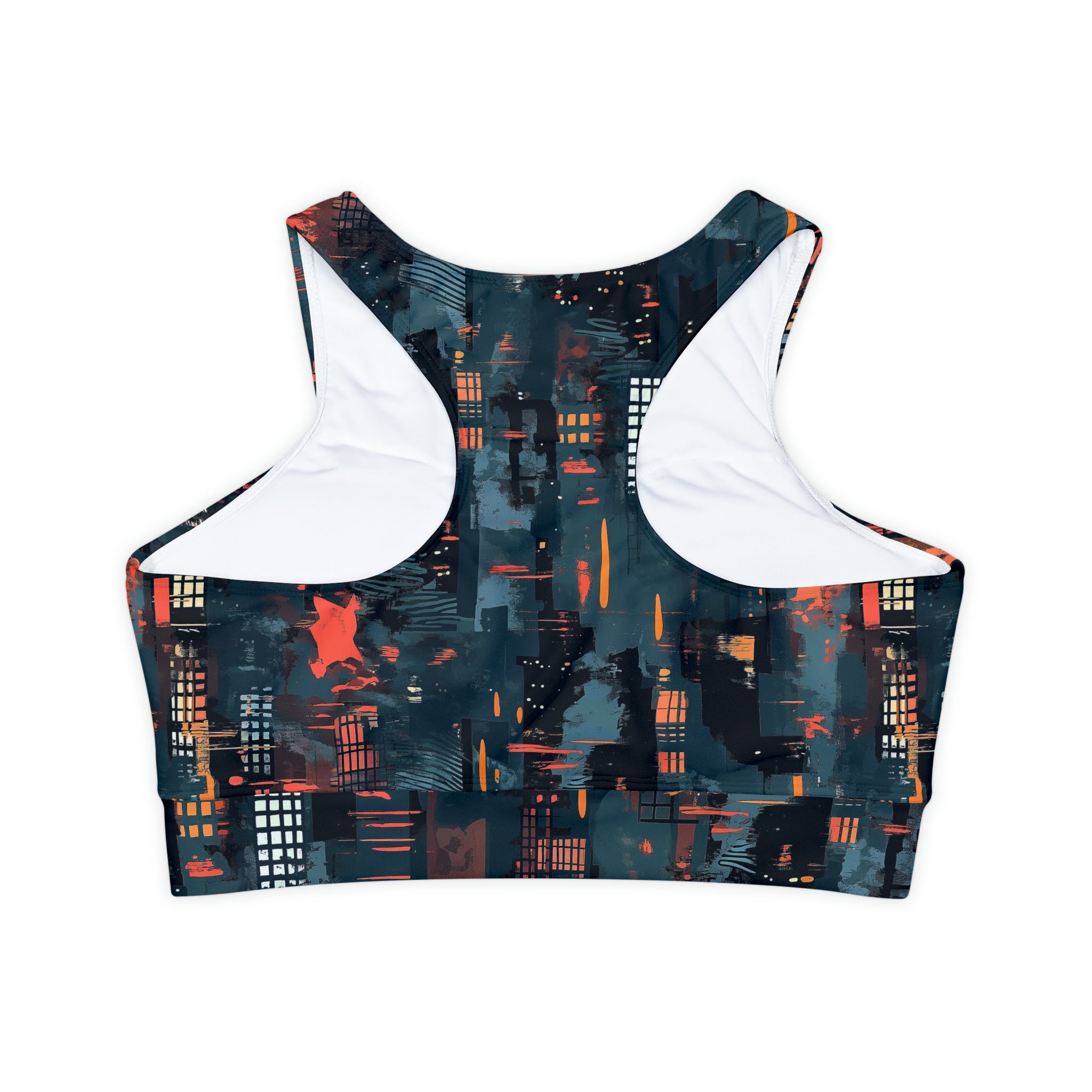 Fully Lined, Padded Sports Bra (AOP)