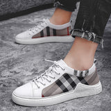 Breathable Check Cloth Board Shoes Youth Casual Shoes Men