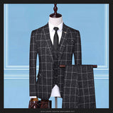 Men'sSuits, Checkered Suits, Three-Piece Suits, Work Suits, Professional Suits, Men's Clothing Trends