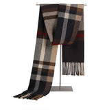 Men'S Wool Scarf Short Winter Warm Thin Neck Scarf Plaid Elderly Middle Aged Youth Leisure