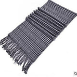 Men'S Wool Scarf Short Winter Warm Thin Neck Scarf Plaid Elderly Middle Aged Youth Leisure