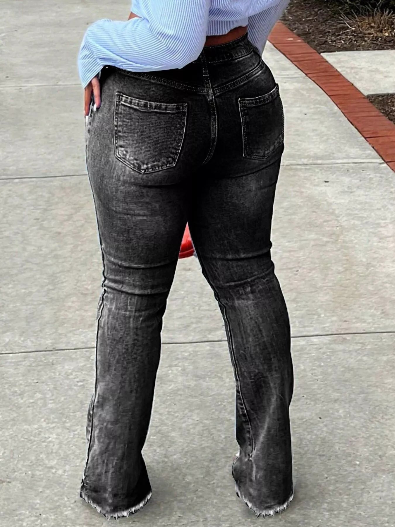 Shop Ripped Knee Flare Jeans - Women's Fashion | Akatonbo