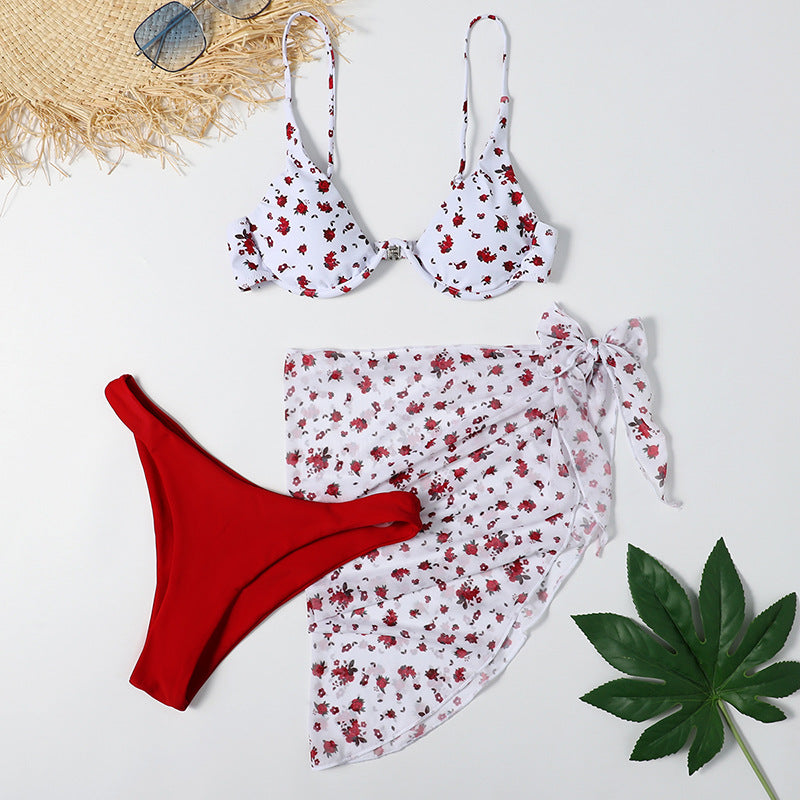 Traje de baño de tres piezas para mujer