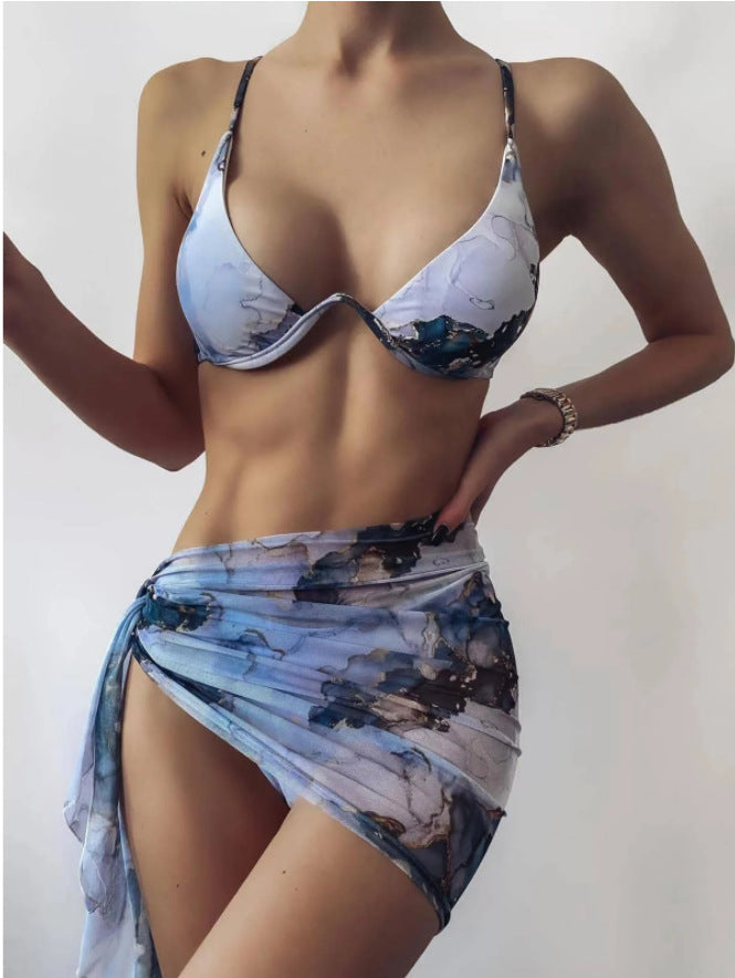 Traje de baño de tres piezas para mujer