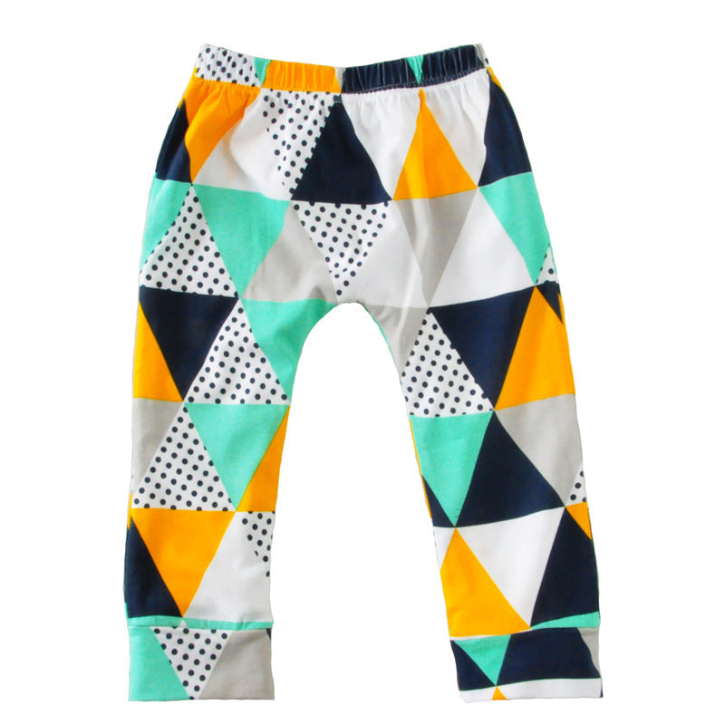 Children's Clothing Boy Suit Short-Sleeved T-Shirt Blue Letter Arrow Geometric Pants Baby Two-Piece Suit