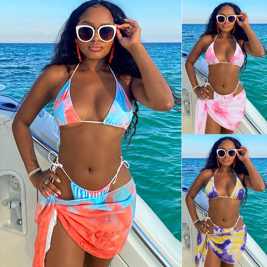 Akatonbo Swimsuit Women Bikini Bikini Three-Piece Swimwear