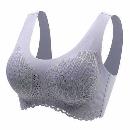 Natural Thai Latex Underwear 4.0 Angel Wings Seamless One Piece Women's Lace Sports Bra Without Steel Ring