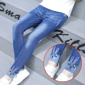 Clothing Girls" Spring New Fashion Five Pointed Star Skinny Jeans