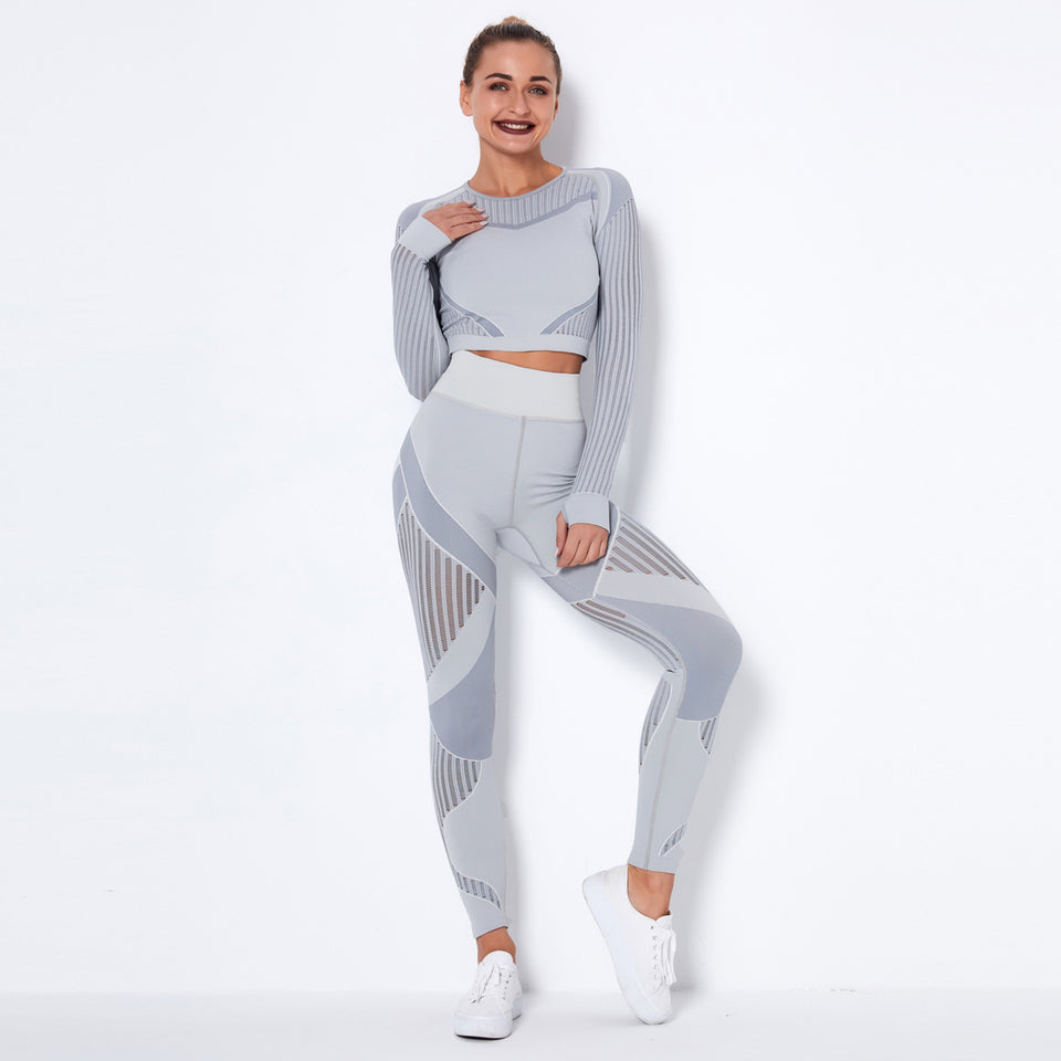 Seamless Knitted Absorbent Yoga Long-Sleeved Suit Yoga suit set