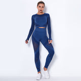 Seamless Knitted Absorbent Yoga Long-Sleeved Suit Yoga suit set