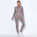 Seamless Knitted Absorbent Yoga Long-Sleeved Suit Yoga suit set