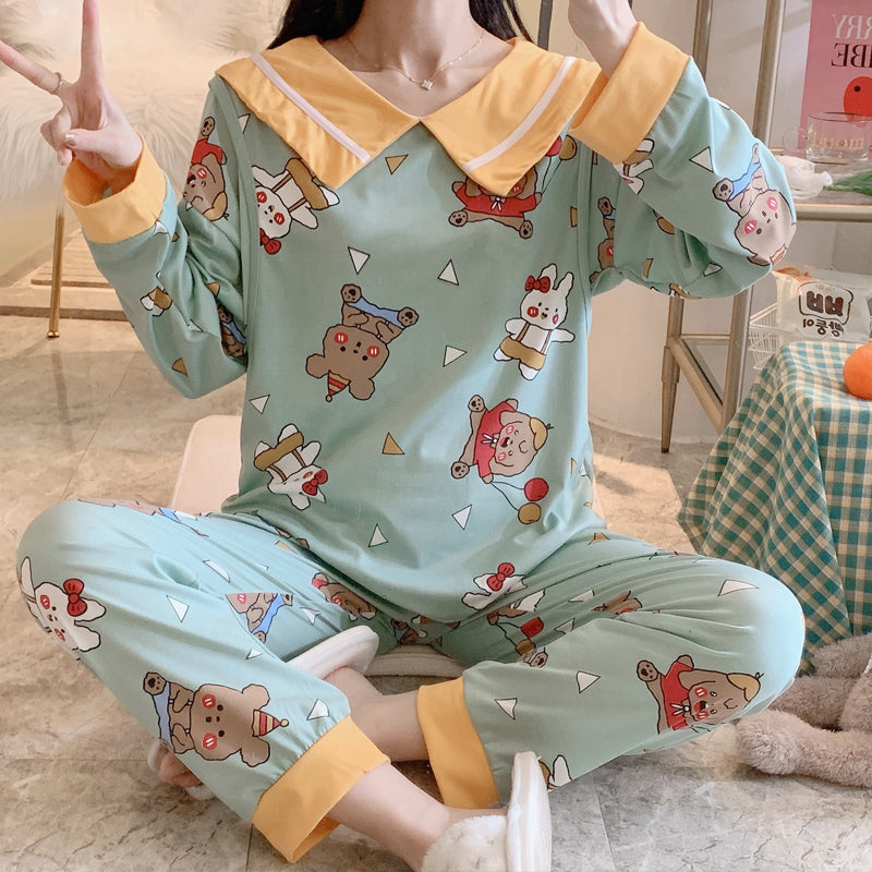 Confinement Clothing Summer Thin Cotton Pajamas For Postpartum Spring And Autumn Breastfeeding Pregnant Women