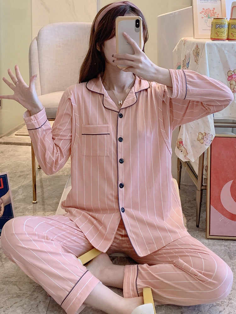 Confinement Clothing Summer Thin Cotton Pajamas For Postpartum Spring And Autumn Breastfeeding Pregnant Women