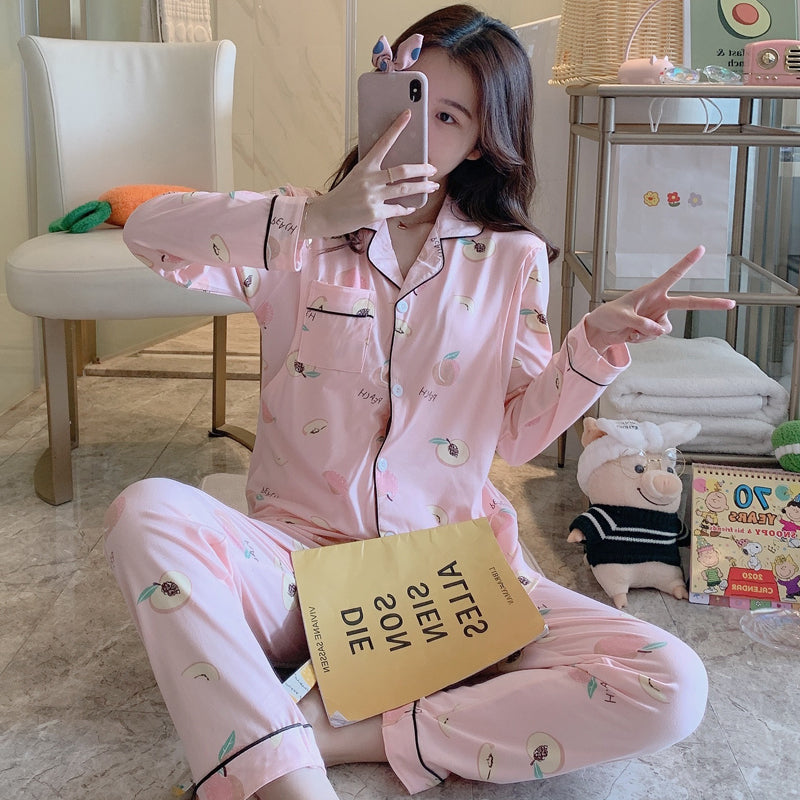 Confinement Clothing Summer Thin Cotton Pajamas For Postpartum Spring And Autumn Breastfeeding Pregnant Women