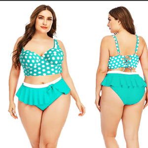 Plus Size Swimwear Female Push Up Bikini With Wave Women Bikini Set Two Pieces Swimsuit Bathing Suit Swim Beach Dress