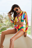 Printed Bikini Ladies Split Long-sleeved New Swimsuit Bikini Set