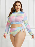 Printed Bikini Ladies Split Long-sleeved New Swimsuit Bikini Set