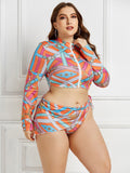 Printed Bikini Ladies Split Long-sleeved New Swimsuit Bikini Set