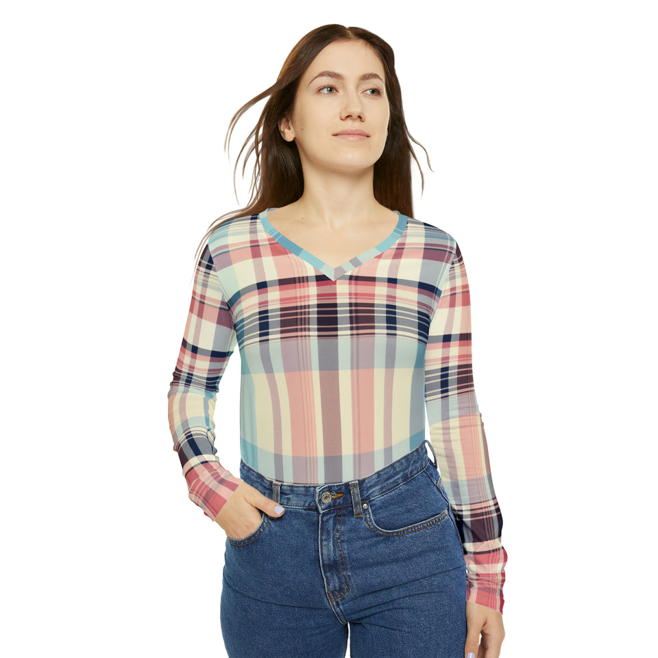 Women's Long Sleeve V-neck Shirt (AOP)
