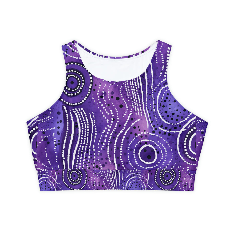 Fully Lined, Padded Sports Bra (AOP)
