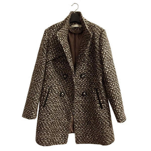 Fashion Thick Plaid woolen coat women's clothing