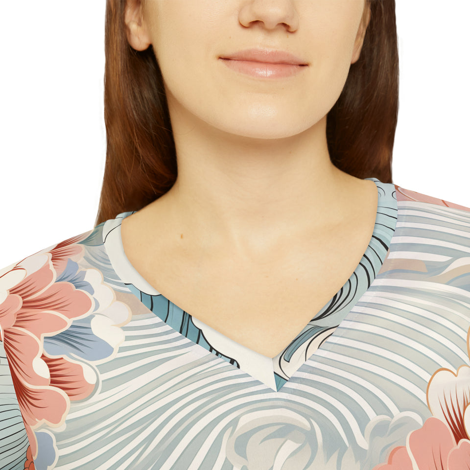 Women's Long Sleeve V-neck Shirt (AOP)