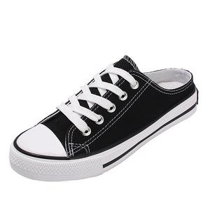 Casual half-drag canvas shoes for women