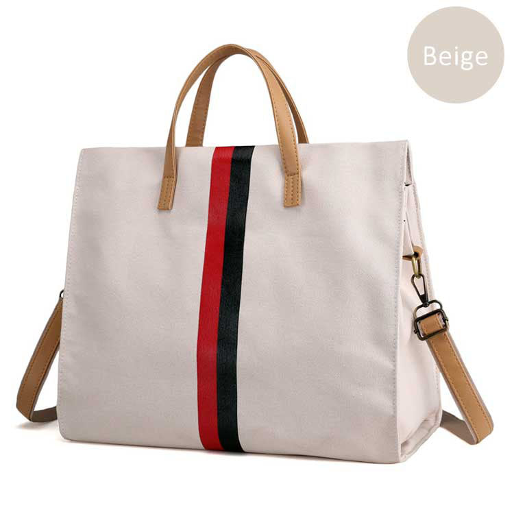 Canvas Ladies Work Bag Women Tote Hand Bag Shoulder Bag for Women Fashion Lady Shopping Canvas Stripe Tote Bags Female Handbags