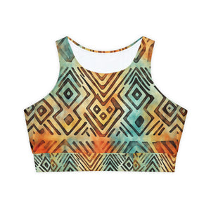 Fully Lined, Padded Sports Bra (AOP)