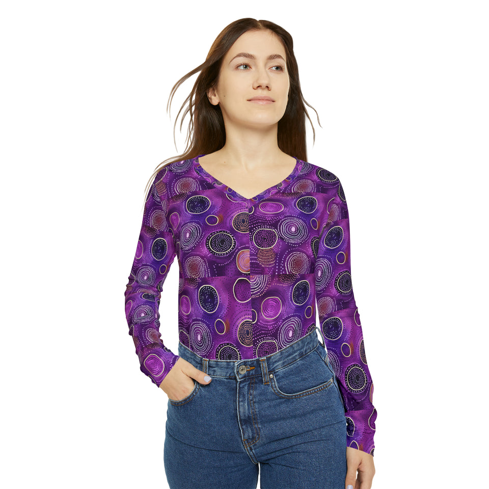 Women's Long Sleeve V-neck Shirt (AOP)