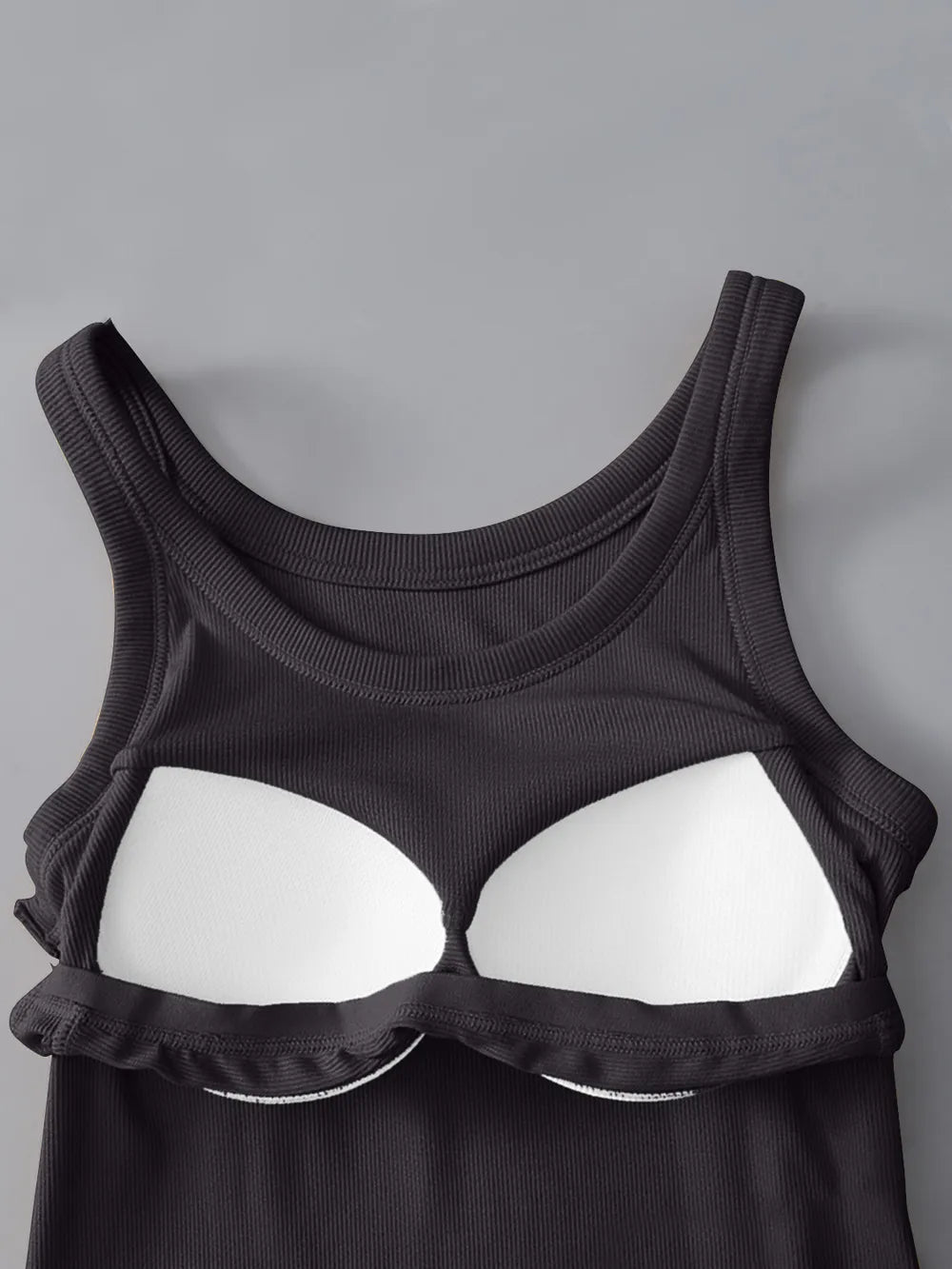 Shop Round Neck Tank with Bra - Women's Fashion | Akatonbo