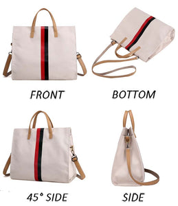 Canvas Ladies Work Bag Women Tote Hand Bag Shoulder Bag for Women Fashion Lady Shopping Canvas Stripe Tote Bags Female Handbags