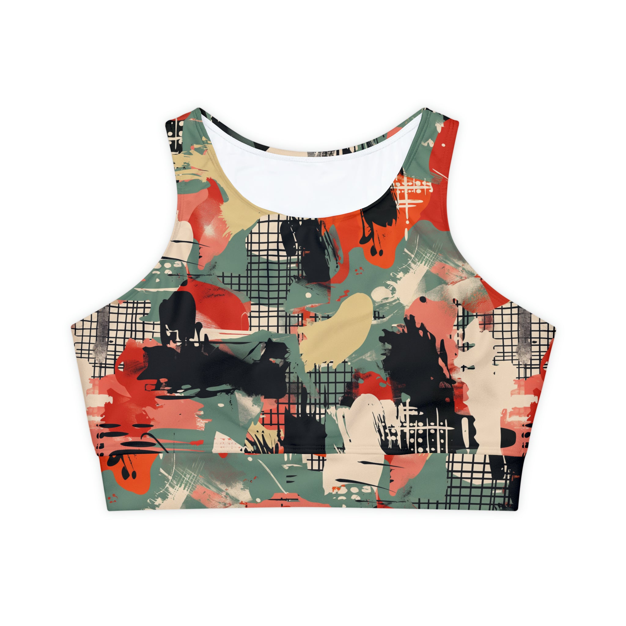 Fully Lined, Padded Sports Bra (AOP)