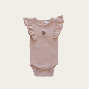 Rose Grey Embroidered Knitting Baby Clothing