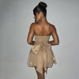 Tube Top Lace Dress With Back Bow